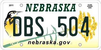 NE license plate DBS504
