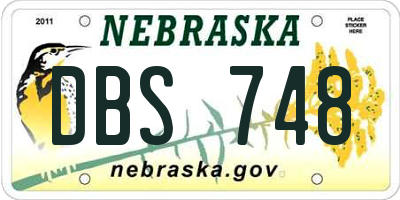 NE license plate DBS748