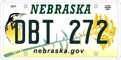 NE license plate DBT272