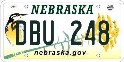NE license plate DBU248