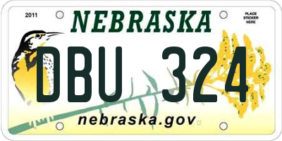 NE license plate DBU324