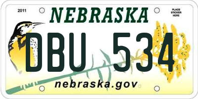 NE license plate DBU534