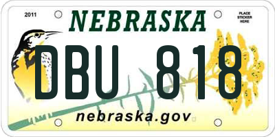NE license plate DBU818