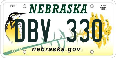 NE license plate DBV330