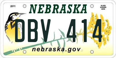 NE license plate DBV414