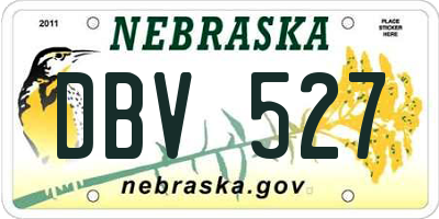 NE license plate DBV527