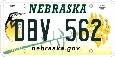 NE license plate DBV562