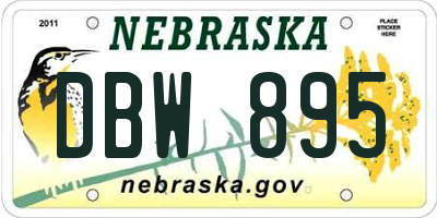NE license plate DBW895
