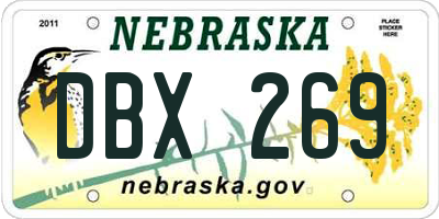 NE license plate DBX269