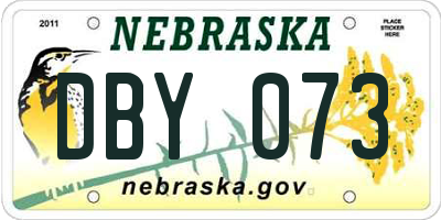 NE license plate DBY073