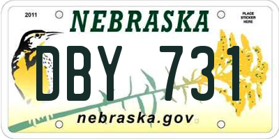 NE license plate DBY731