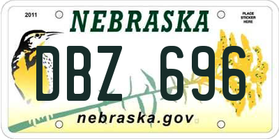 NE license plate DBZ696