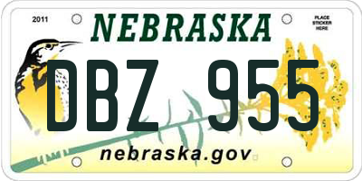 NE license plate DBZ955