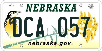 NE license plate DCA057