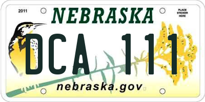 NE license plate DCA111