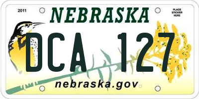 NE license plate DCA127