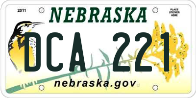 NE license plate DCA221