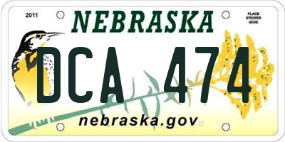 NE license plate DCA474