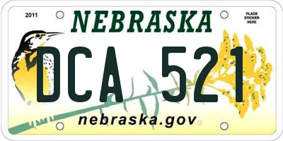 NE license plate DCA521