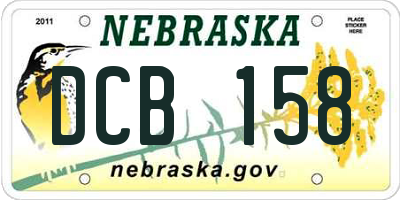 NE license plate DCB158