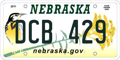 NE license plate DCB429