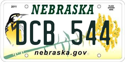 NE license plate DCB544