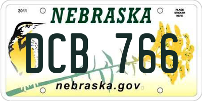 NE license plate DCB766