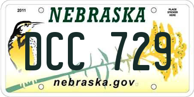 NE license plate DCC729