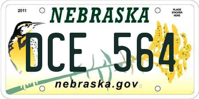 NE license plate DCE564