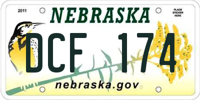 NE license plate DCF174