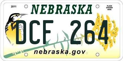 NE license plate DCF264