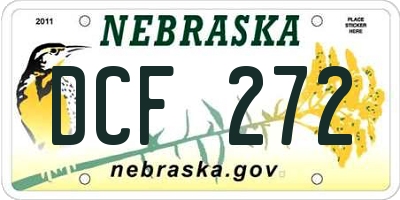 NE license plate DCF272