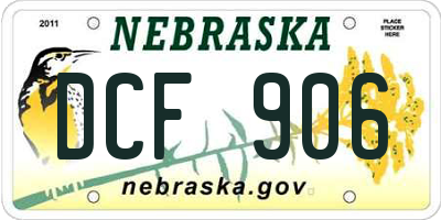 NE license plate DCF906