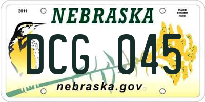 NE license plate DCG045