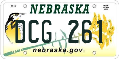 NE license plate DCG261