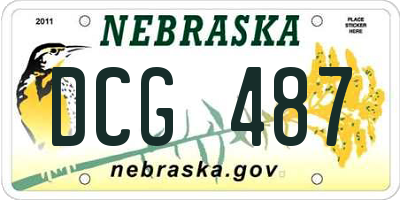 NE license plate DCG487