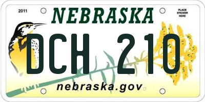 NE license plate DCH210
