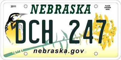 NE license plate DCH247