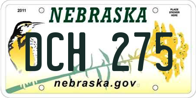 NE license plate DCH275