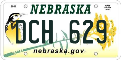 NE license plate DCH629