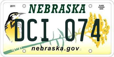 NE license plate DCI074