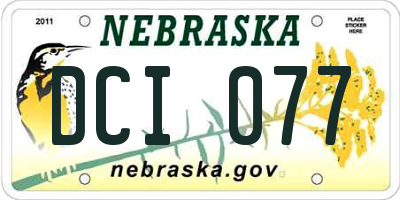 NE license plate DCI077