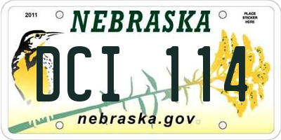 NE license plate DCI114