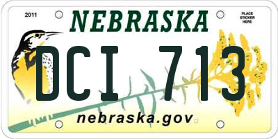 NE license plate DCI713