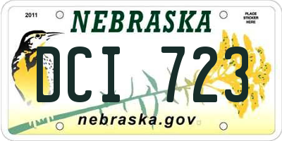 NE license plate DCI723