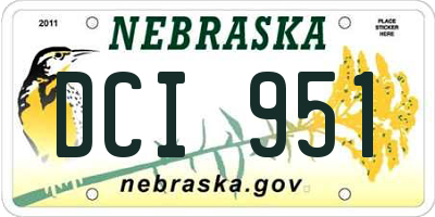 NE license plate DCI951