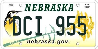 NE license plate DCI955