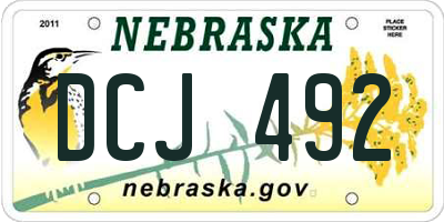 NE license plate DCJ492