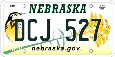 NE license plate DCJ527