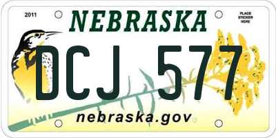 NE license plate DCJ577